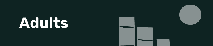 Banner with logo iconography and label "Adults"