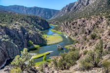 River flowing between cliffs at Gunnison Basin State Park