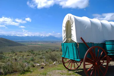 Passing Wagon in the Mountains