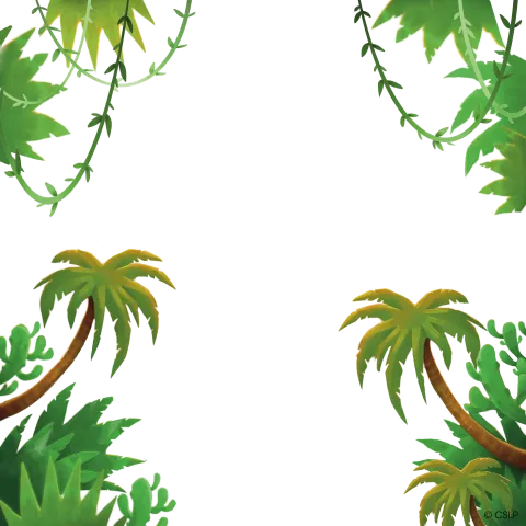 A floral frame made of tropical plants.