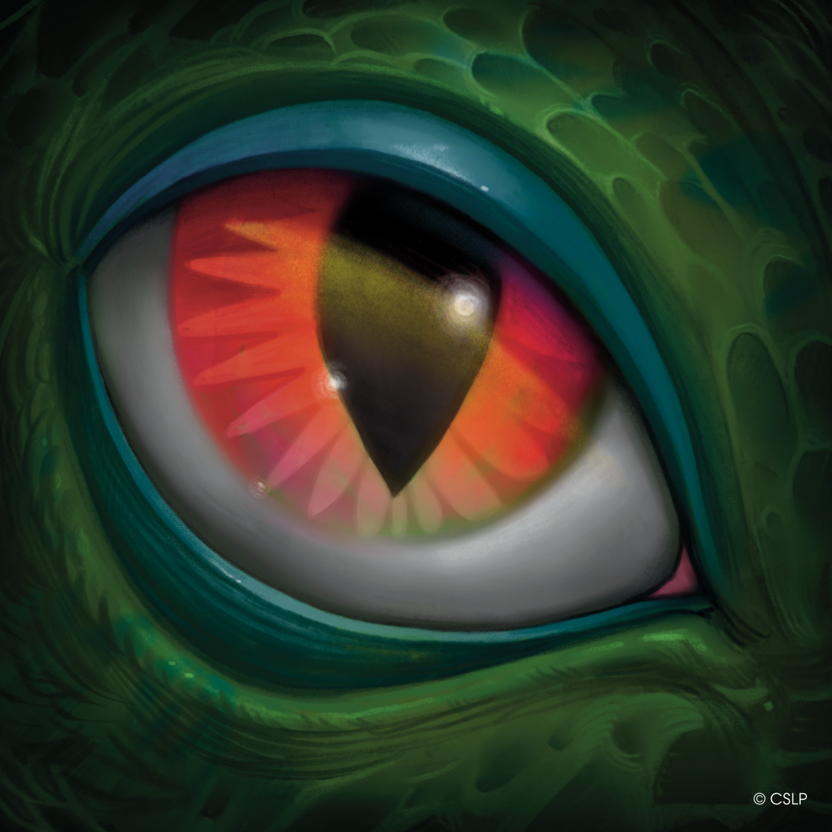 A close-up of a dinaosaur eye.